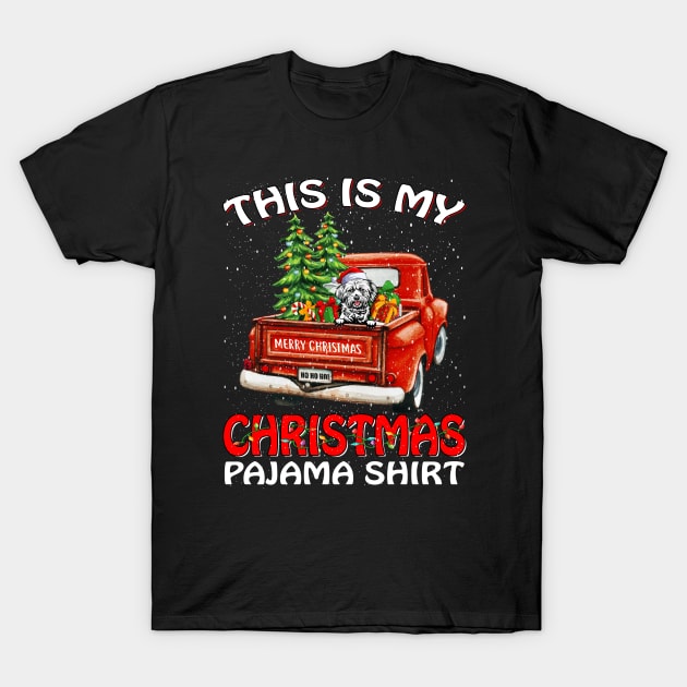 This Is My Christmas Pajama Shirt Lhasa Apso Truck Tree T-Shirt by intelus